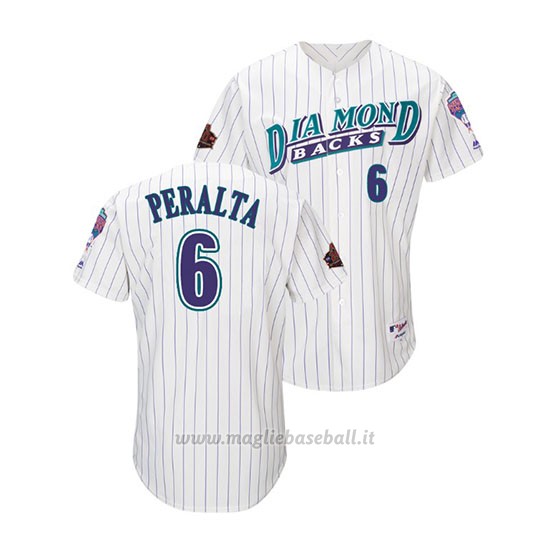 Maglia Baseball Uomo Arizona Diamondbacks David Peralta Throwback 1998 Bianco